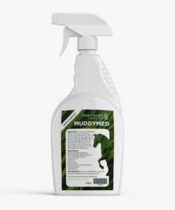 Muddymed is a fast-acting antibacterial spray for horses to use on hooves, legs and body
